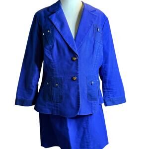 Cabi Cobalt Blue Utility Blazer & Pencil Skirt Set, Plus Size 18, NWT